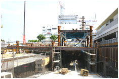 2004年7月1日　斜路部分施工状況。